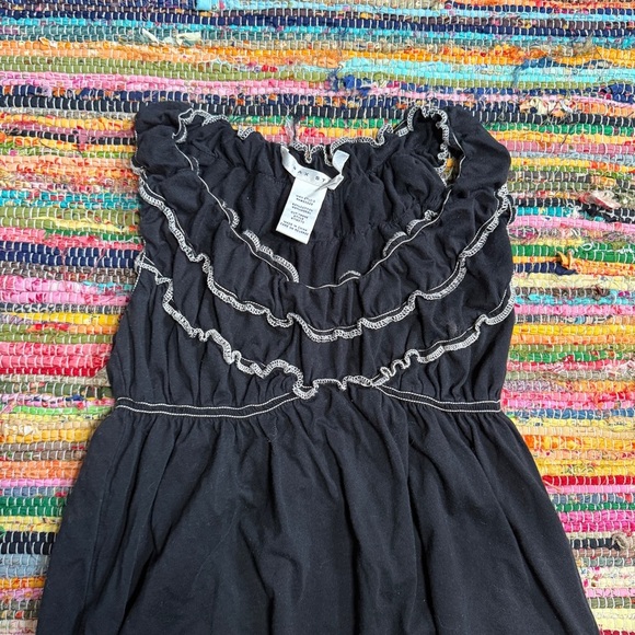 Vintage Y2K Max Studio Black Ruffle Trim Top – Size M - Picture 2 of 3